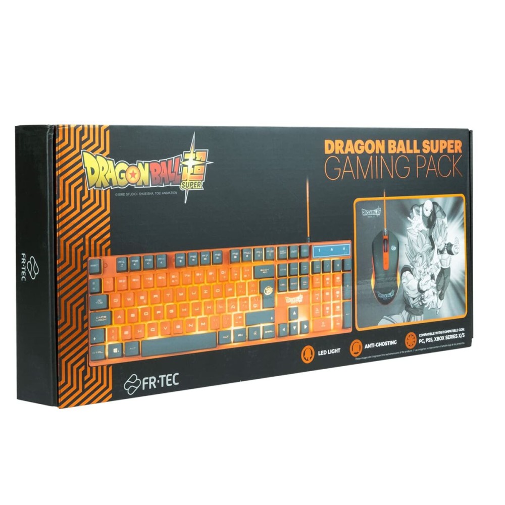 clavier et souris FR-TEC Dragon Ball Espagnol Qwerty Orange