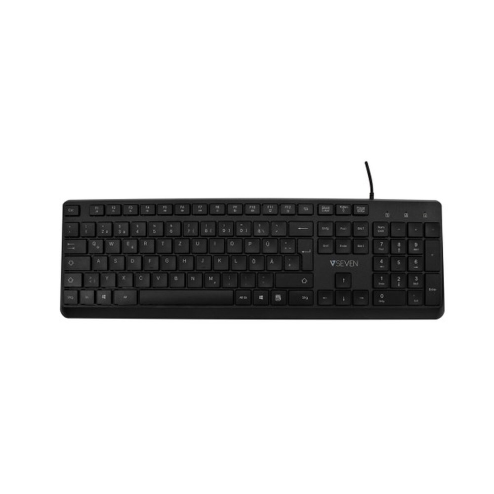 Tastatur V7 KU350ES Schwarz Qwerty Spanisch