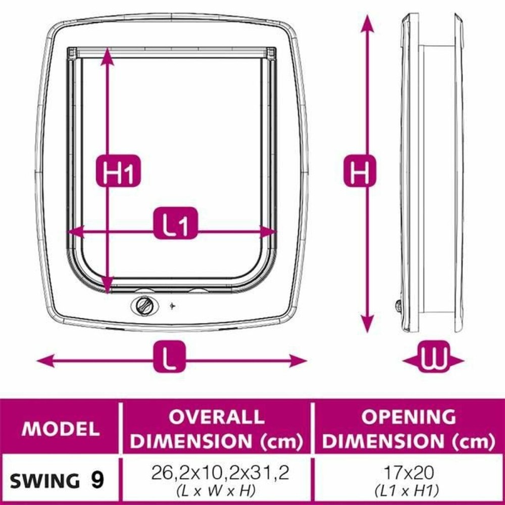 Cat Flap Ferplast Swing 9 26,2 x 10,2 x 31,2 cm Brown Plastic