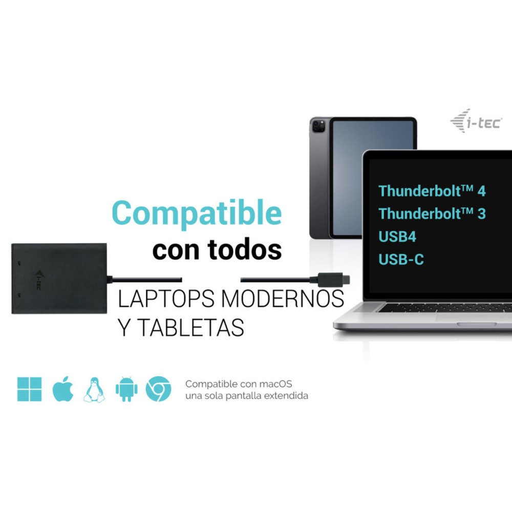 Adaptateur Thunderbolt vers USB-C i-Tec C31DUAL4K60DP