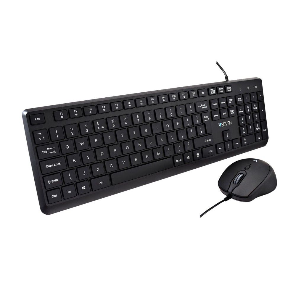 Tastatur V7 CKU350UK Schwarz QWERTY