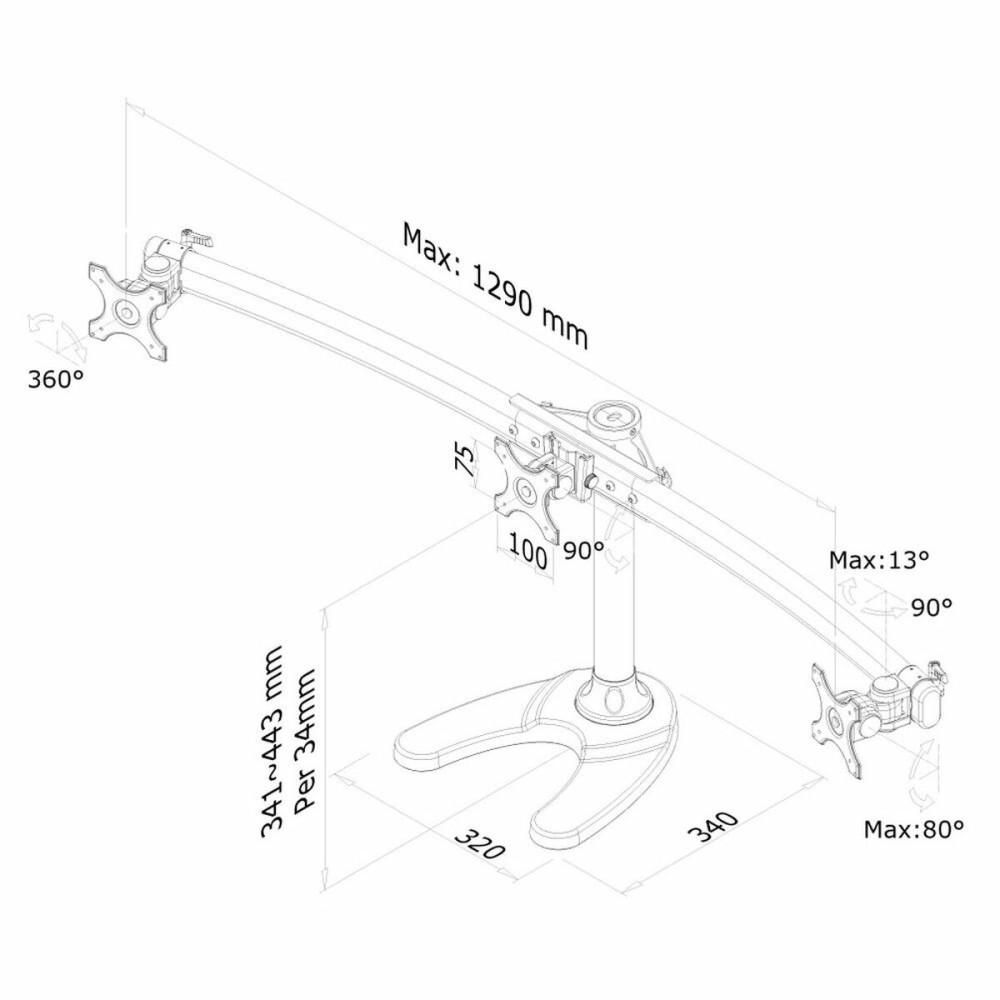 Bildschirm-Träger für den Tisch Neomounts FPMA-D700DD3        