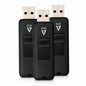 Carte Mémoire Micro SD avec Adaptateur V7 VF24GAR-3PK-3E Noir 4 GB