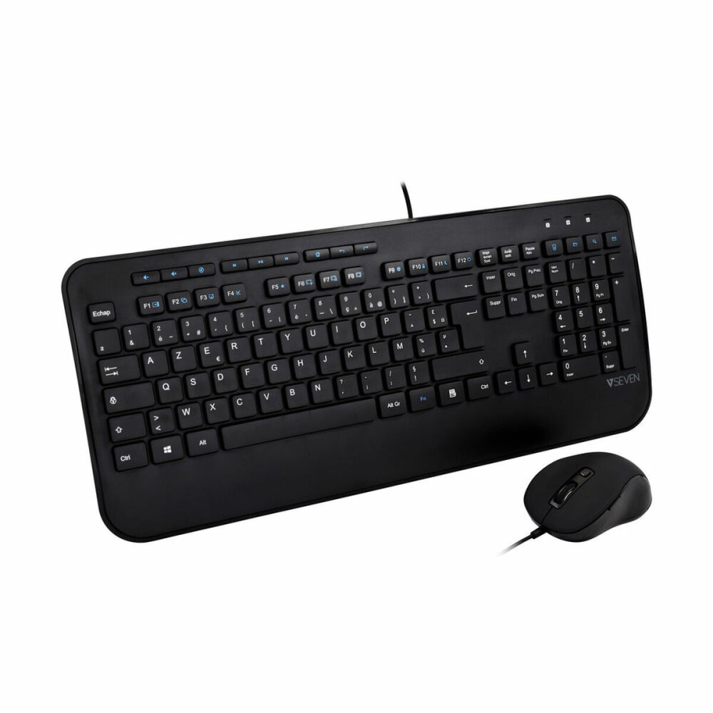 clavier et souris V7 CKU300FR Noir Français AZERTY