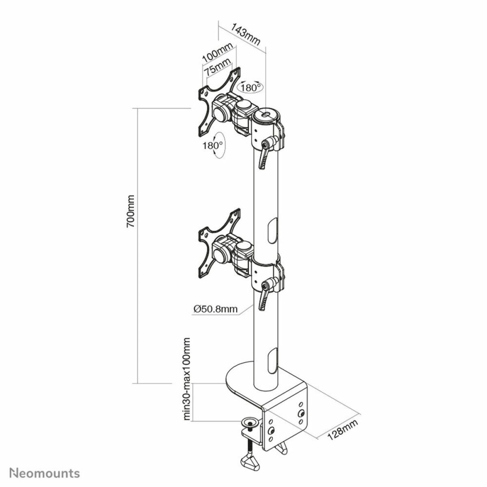 Bildschirm-Träger für den Tisch Neomounts FPMA-D960DVBLACKPLUS