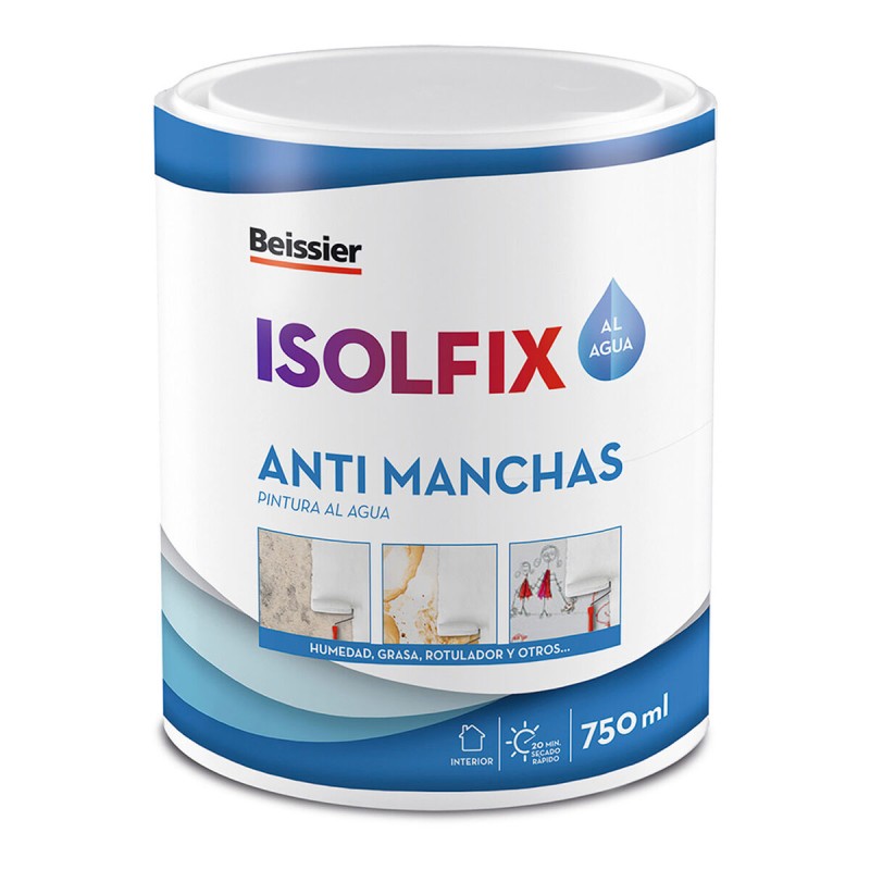 Peinture acrylique Beissier 70249-012 Isolfix Antitaches Blanc 750 ml