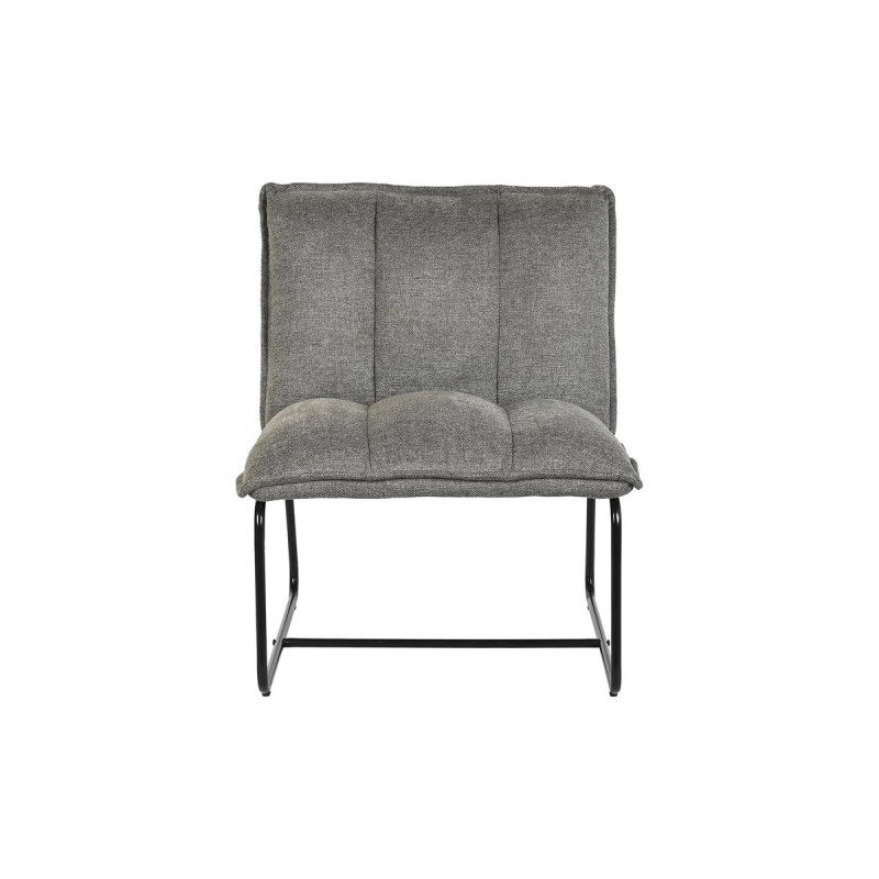 Fauteuil DKD Home Decor Noir Gris Métal 66 x 71 x 77 cm