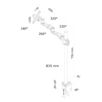 Bildschirm-Träger für den Tisch Neomounts FPMA-D935POLE70 10" 30"