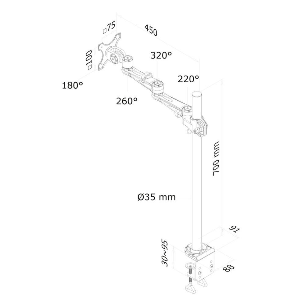 Screen Table Support Neomounts FPMA-D935POLE70 10" 30"