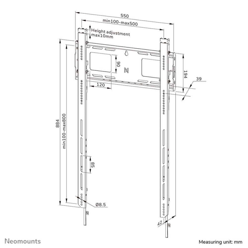 Support de TV Neomounts WL30-750BL18P 100 kg 98"