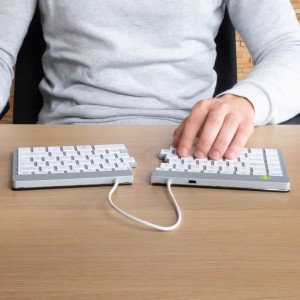 Tastatur mit Maus R-Go RGOSBESWLWH Weiß Spanisch QWERTY