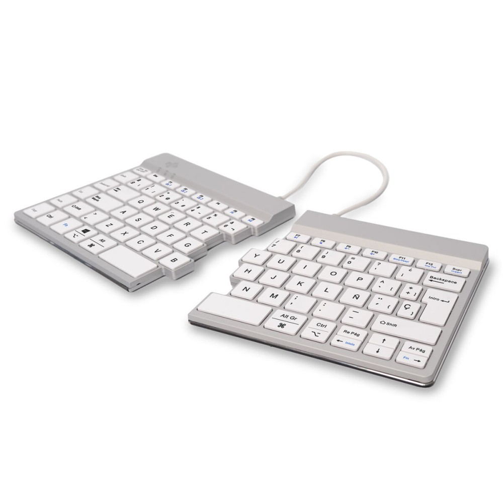 clavier et souris R-Go RGOSBESWLWH Blanc Espagnol QWERTY