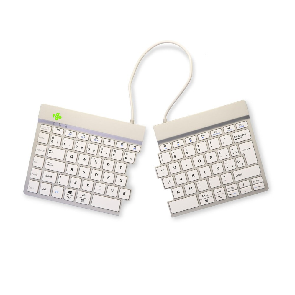 clavier et souris R-Go RGOSBESWLWH Blanc Espagnol QWERTY