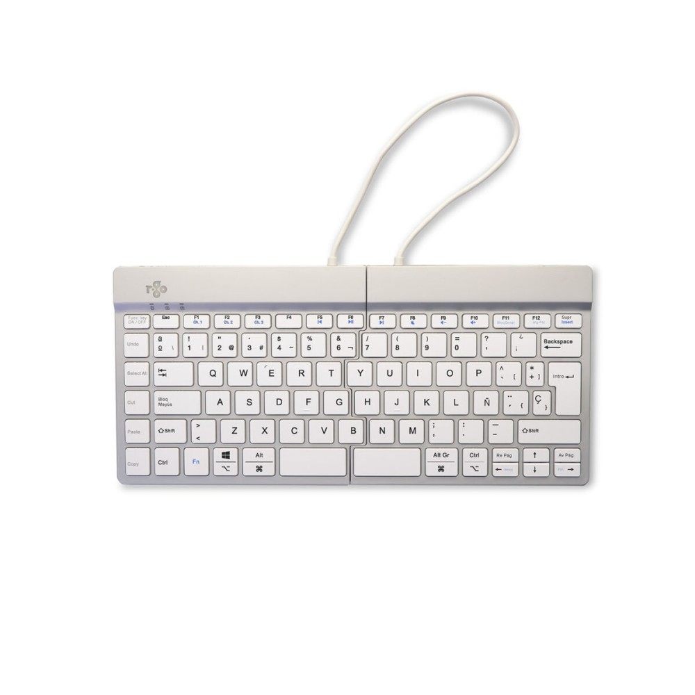 clavier et souris R-Go RGOSBESWLWH Blanc Espagnol QWERTY