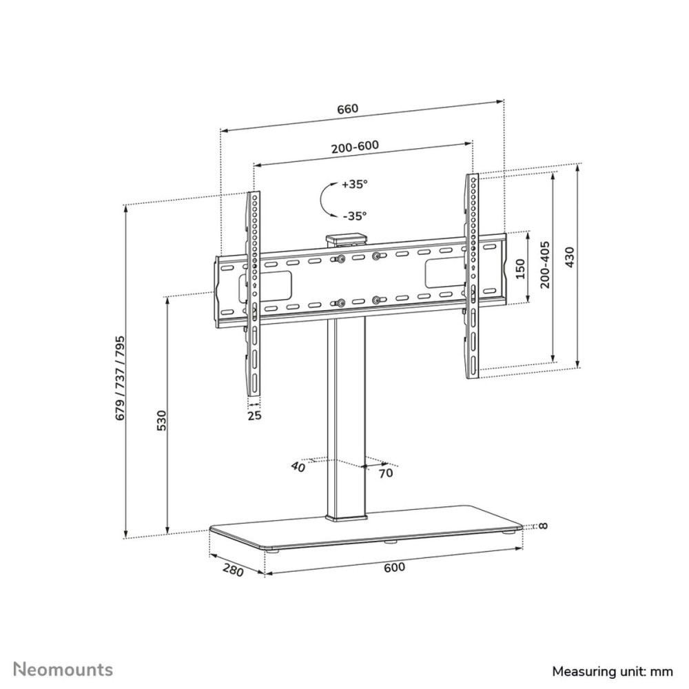 Bildschirm-Träger für den Tisch Neomounts DS45-430BL16 70" 37"