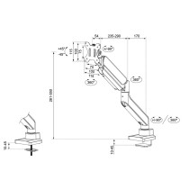 Bildschirm-Träger für den Tisch Neomounts DS70PLUS-450WH1 17" 49"