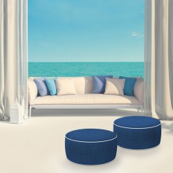 Pouf gonflable Aktive Blue marine Classique 53 x 23 x 53 cm (4 Unités)