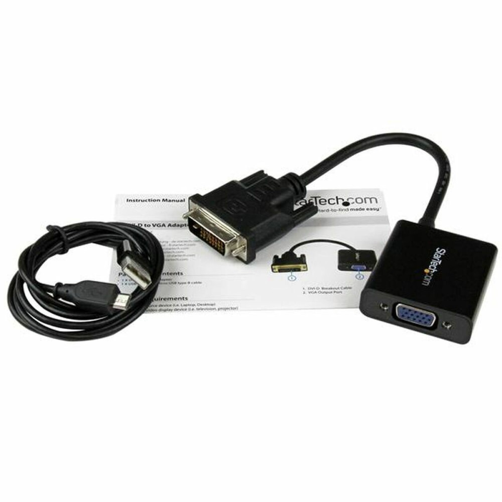 Adaptateur DVI-d vers VGA Startech DVI2VGAE             0,19 m Noir