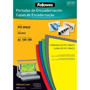 Cover Fellowes 100 Units Binding Black A4 PVC