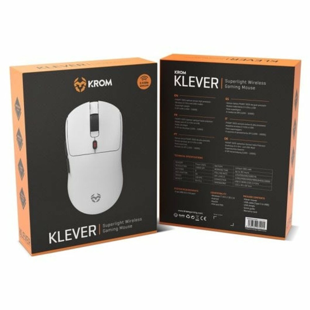 Gaming Mouse Krom Klever White 10000 dpi