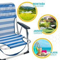 Chaise de Plage Aktive Pliable Bleu 44 x 72 x 35 cm (4 Unités)