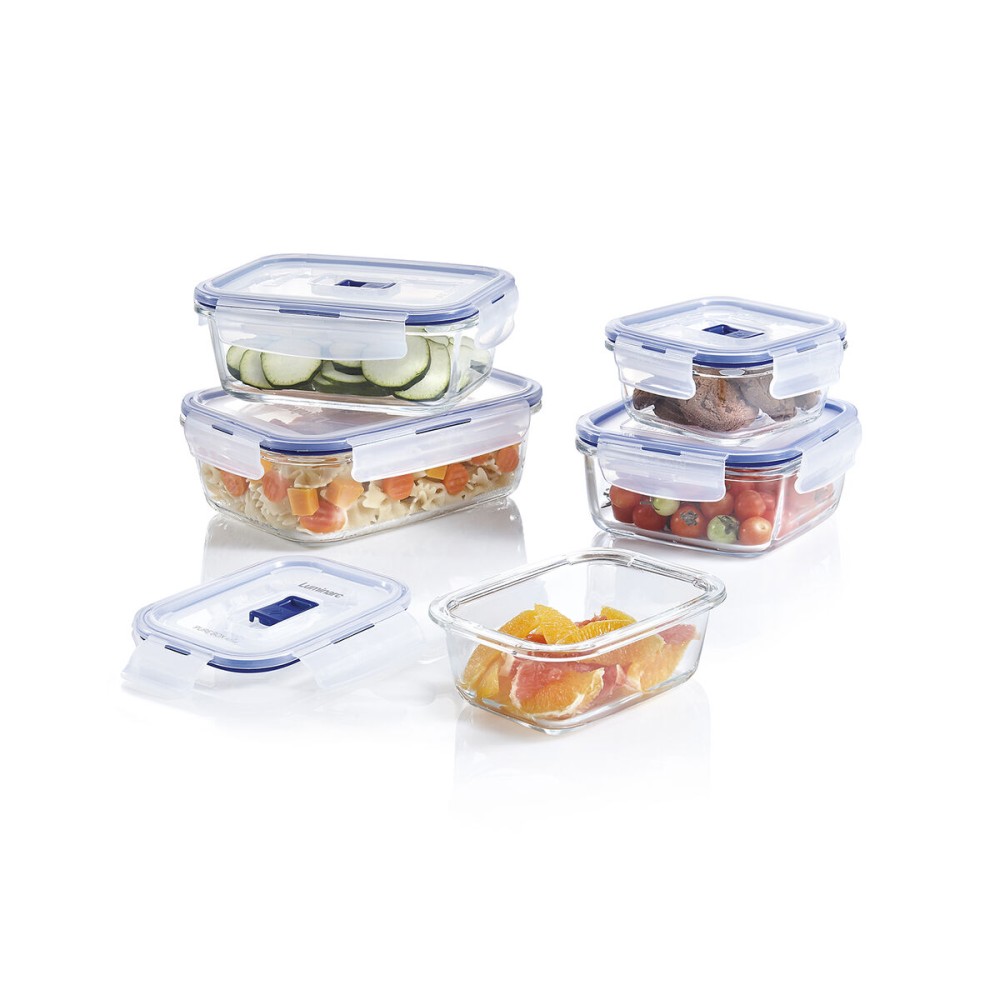 Boîte à lunch hermétique Luminarc Pure Box Active 1,22 L Bicolore verre (6 Unités)