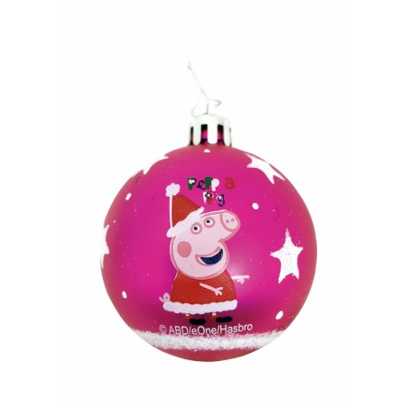 Boule de Noël Peppa Pig Cosy corner Fuchsia 6 Unités Plastique (Ø 8 cm)