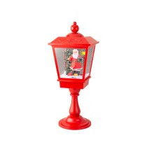 LED Lantern Lumineo Red Father Christmas Music Movement