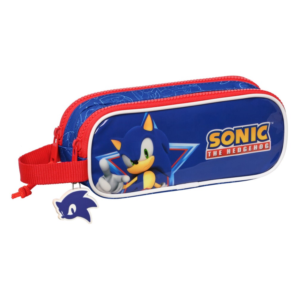 Zweifaches Mehrzweck-Etui Sonic Let's roll Marineblau 21 x 8 x 6 cm