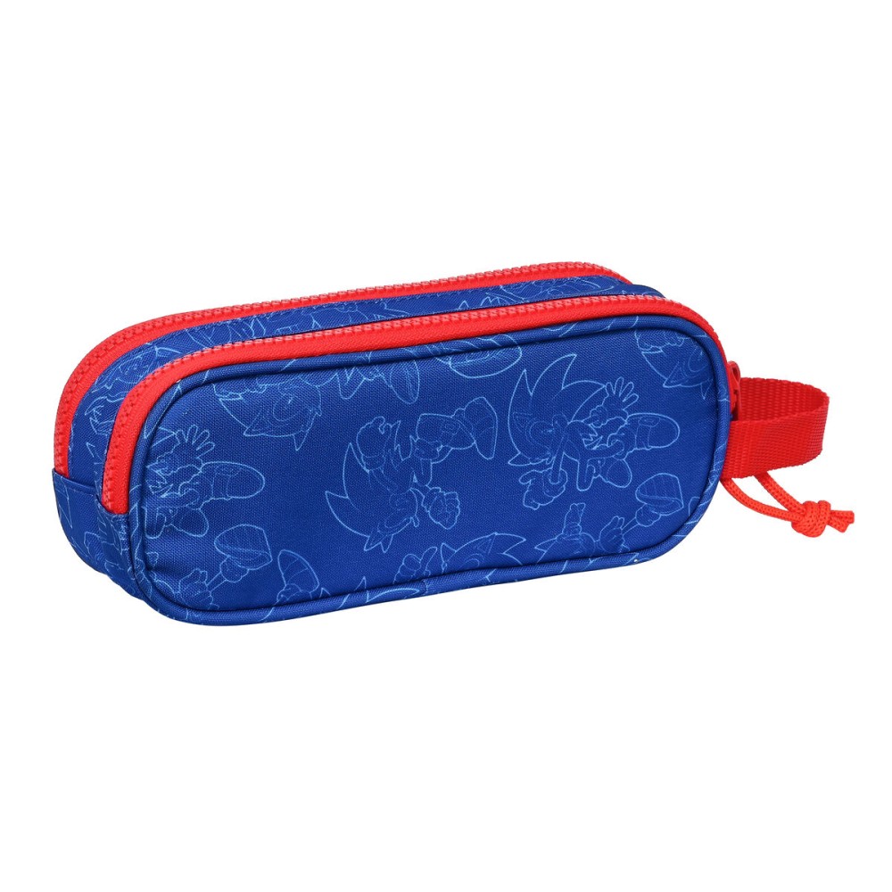 Trousse Fourre-Tout Double Sonic Let's roll Blue marine 21 x 8 x 6 cm