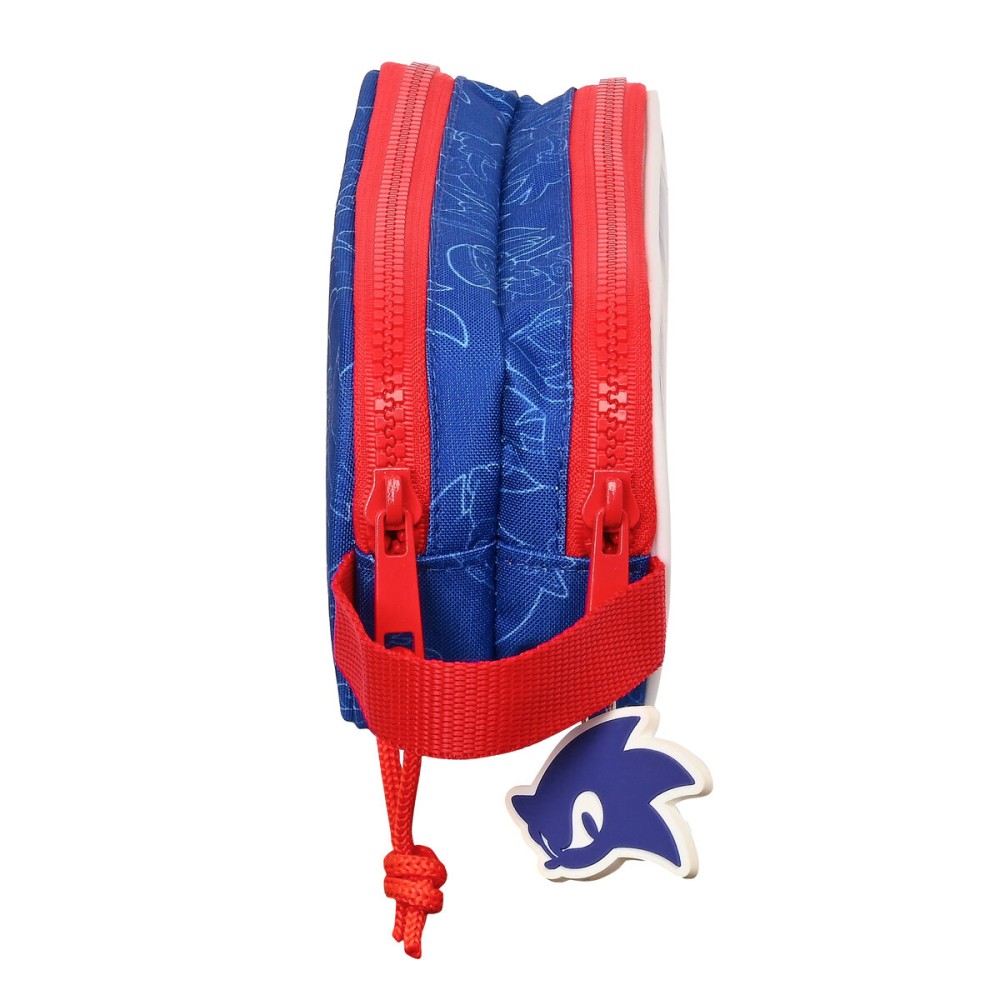 Zweifaches Mehrzweck-Etui Sonic Let's roll Marineblau 21 x 8 x 6 cm