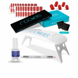 Set de Manucure Nooves Premium Rouge Feuilles de gel pour ongles 8 Pièces