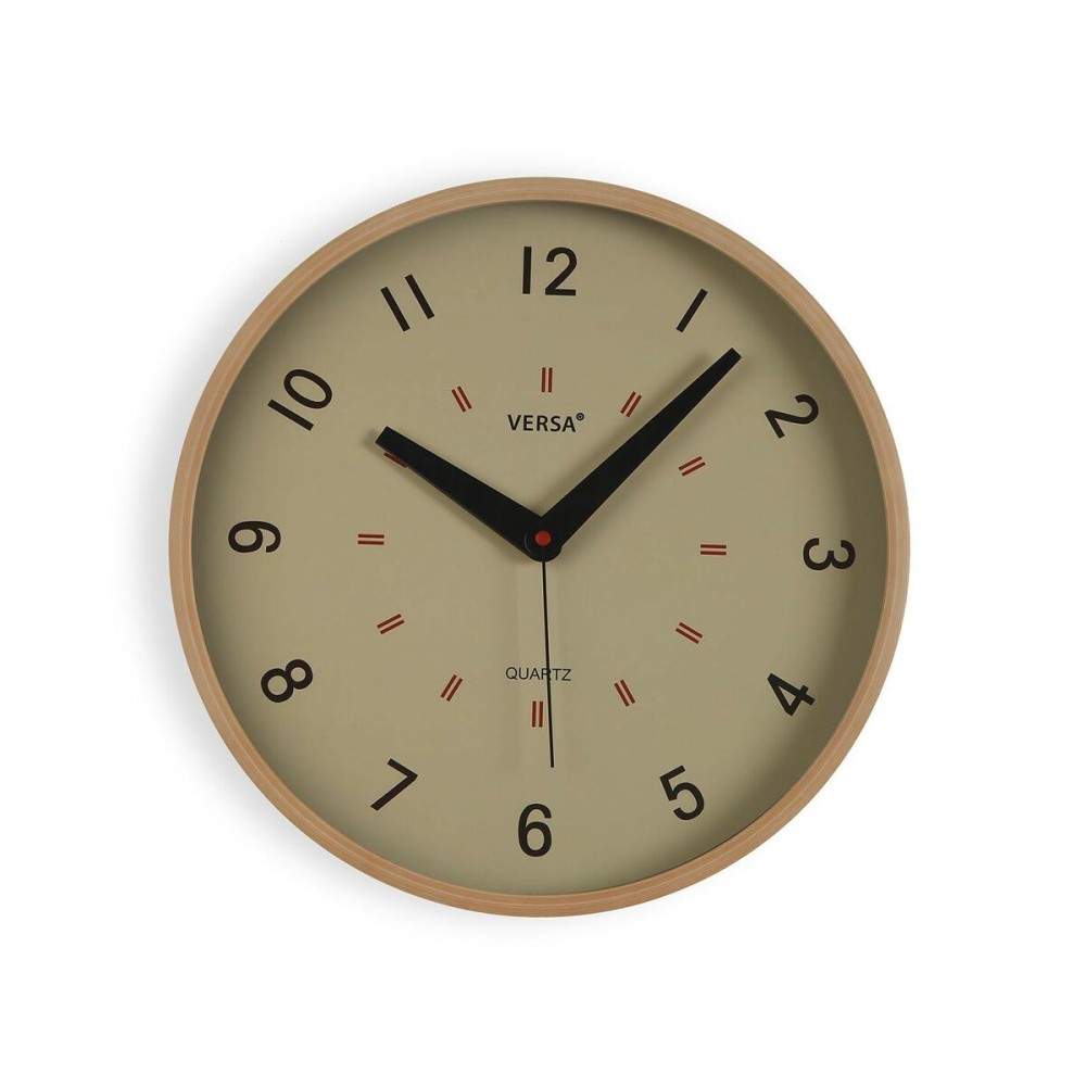 Horloge Murale Versa Beige Plastique 4 x 30 x 30 cm