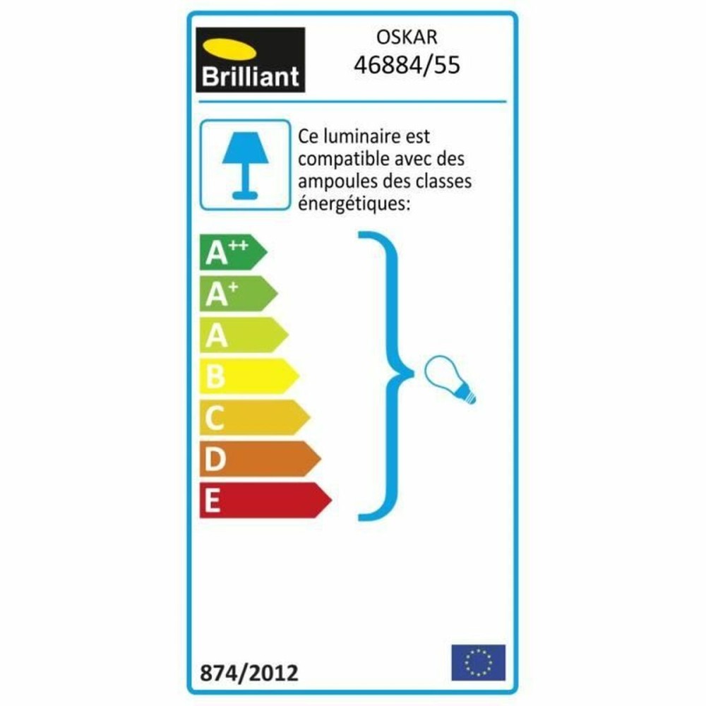 Borne d'eclairage LED Brilliant Oskar Marron 51 cm Métal 20 W