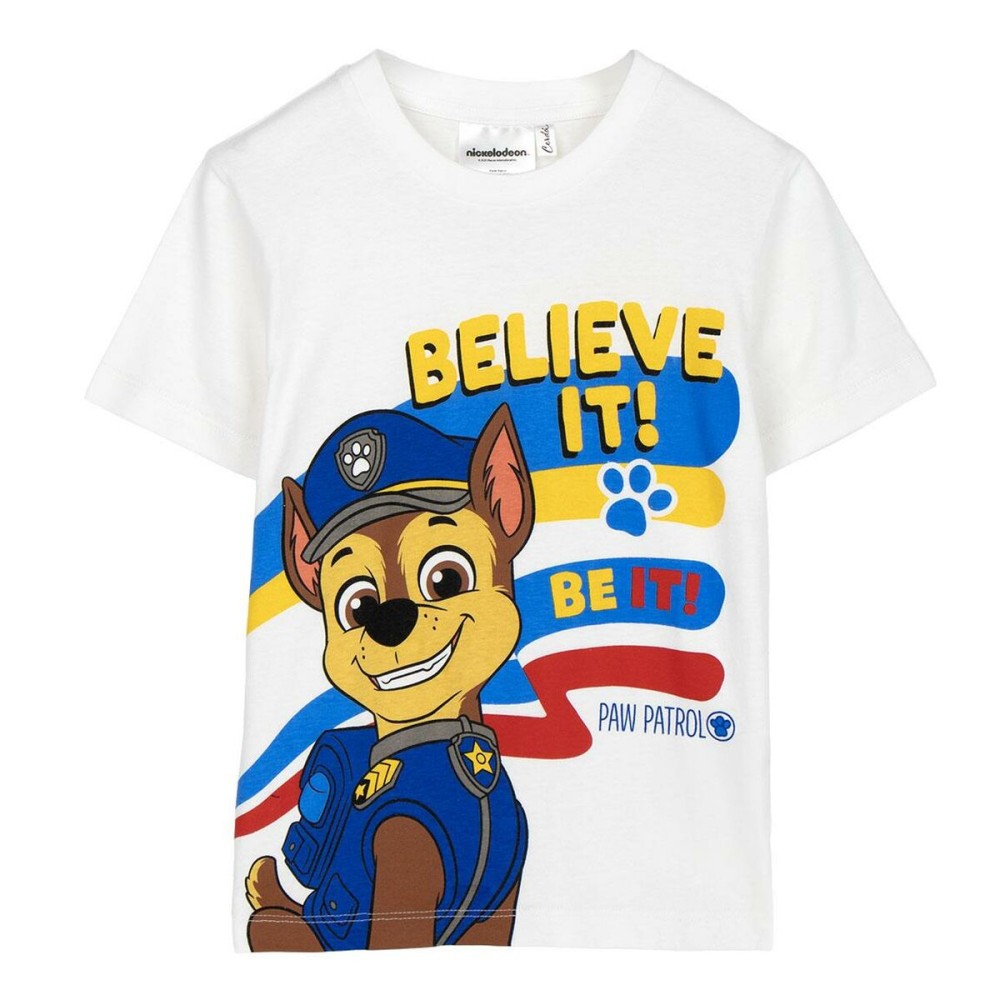 Child's Short Sleeve T-Shirt The Paw Patrol White