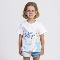 Kurzarm-T-Shirt für Kinder Frozen Weiß