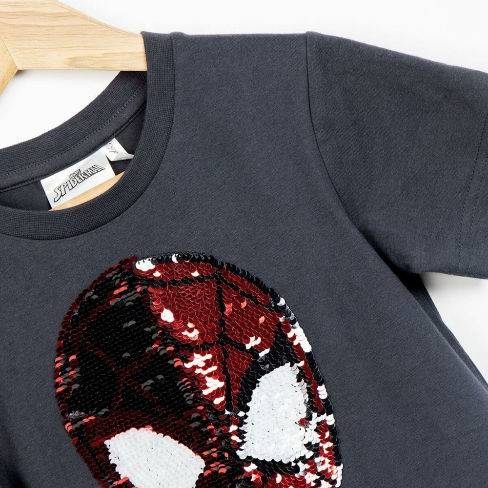 Kurzarm-T-Shirt für Kinder Spider-Man Dunkelgrau