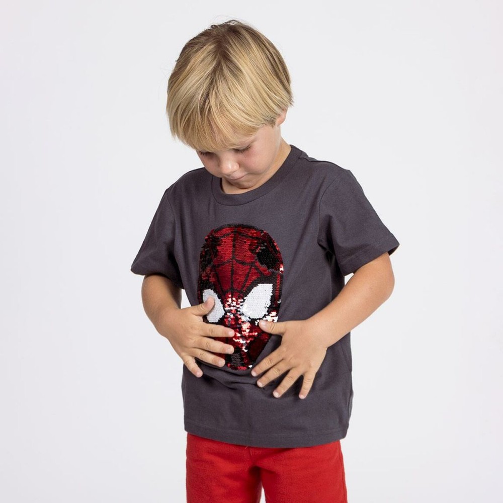 Kurzarm-T-Shirt für Kinder Spider-Man Dunkelgrau