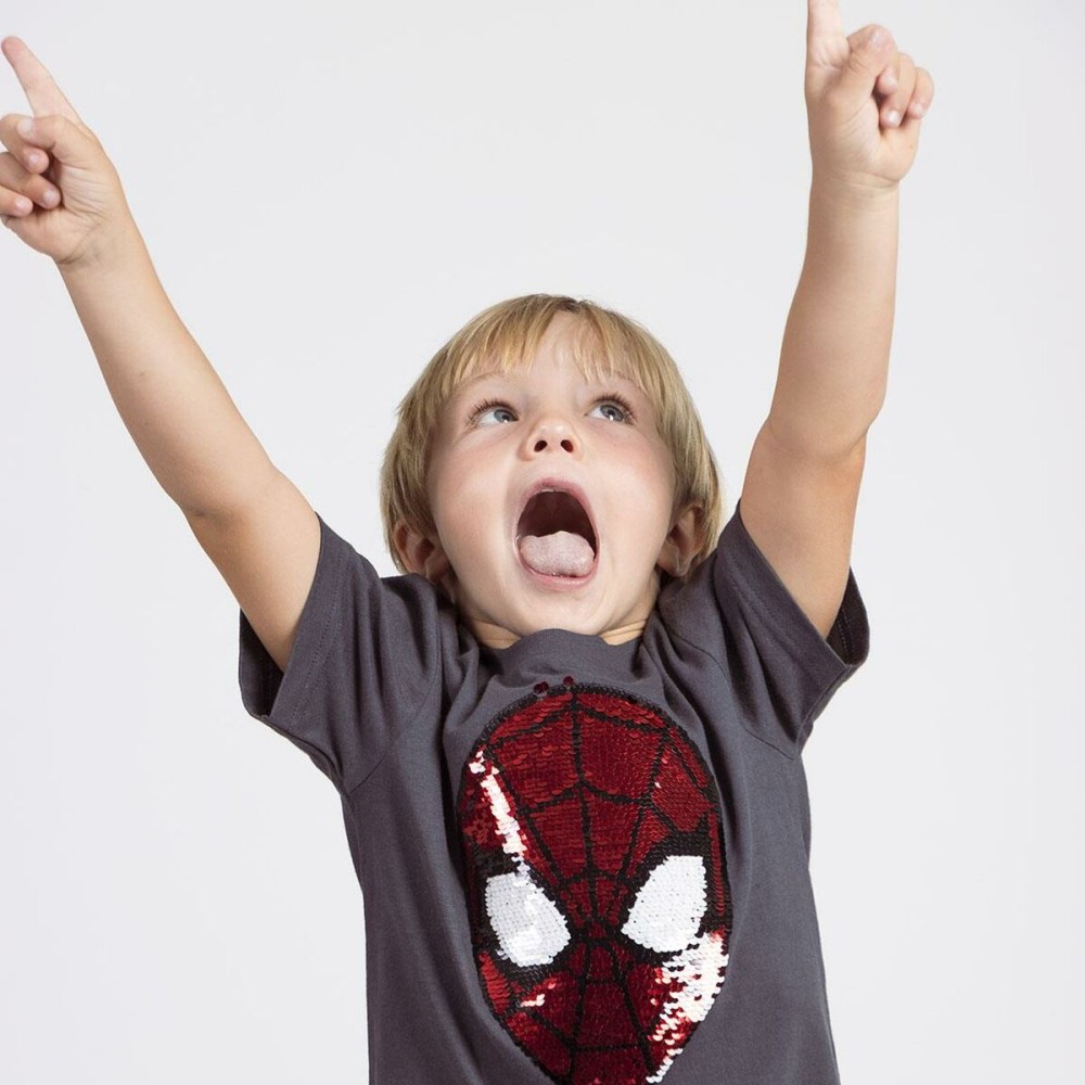 Kurzarm-T-Shirt für Kinder Spider-Man Dunkelgrau