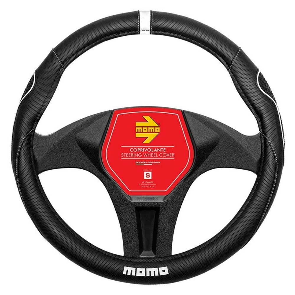 Steering Wheel Cover Momo MOMLSWC014BWS Black/White Ø 36 cm