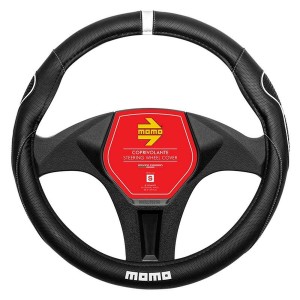 Steering Wheel Cover Momo MOMLSWC014BWS Black/White Ø 36 cm