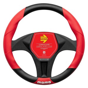 Steering Wheel Cover Momo MOMLSWC016BRS Black/Red Ø 36 cm