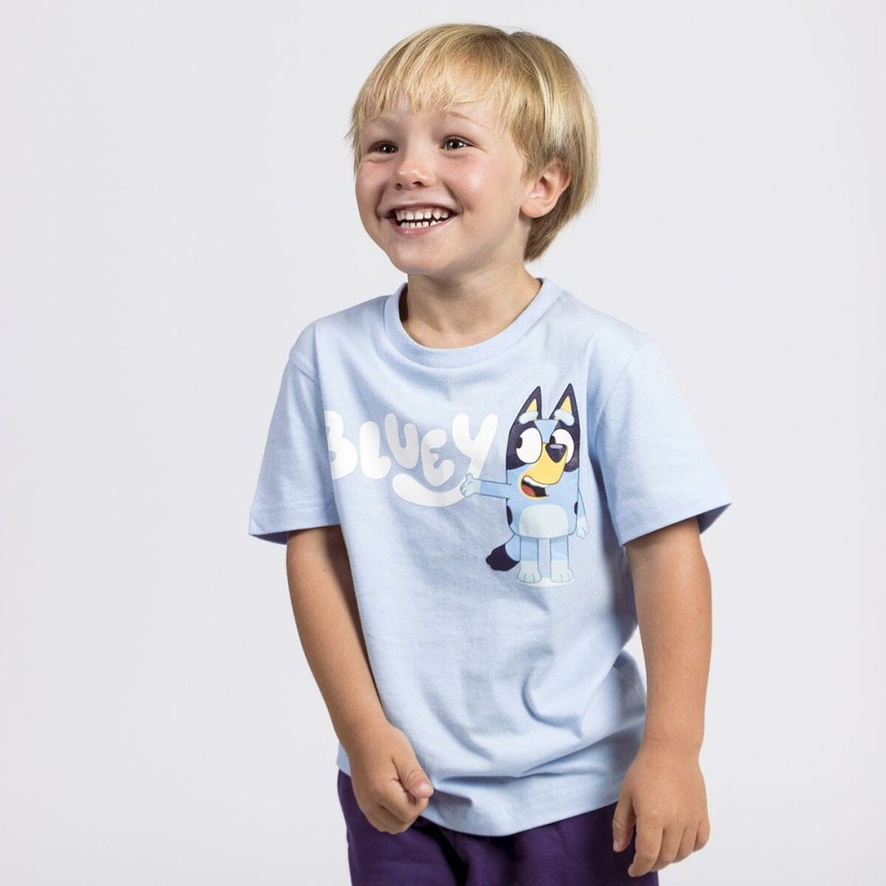 Child's Short Sleeve T-Shirt Bluey Light Blue