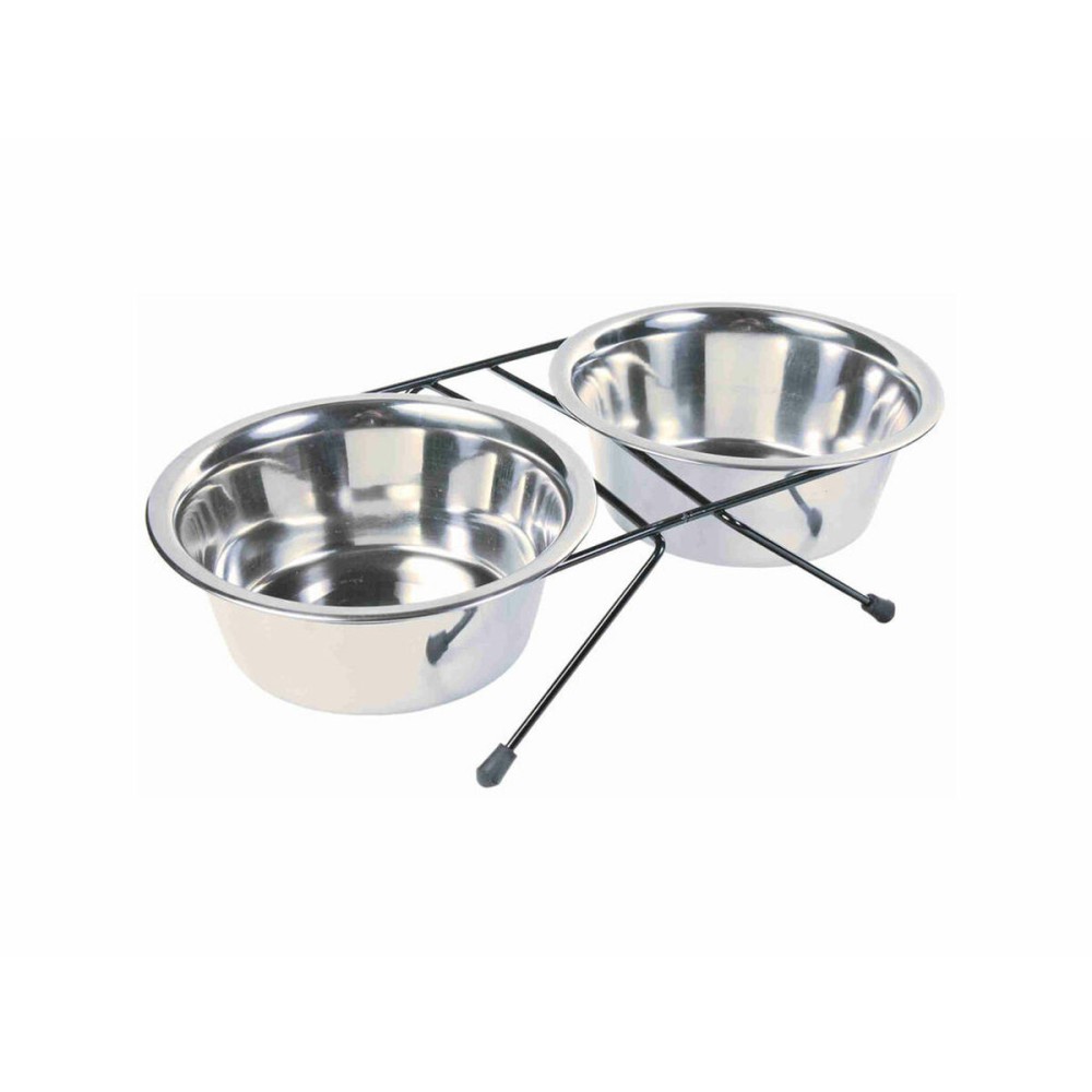 Pet feeding dish Trixie Black Double