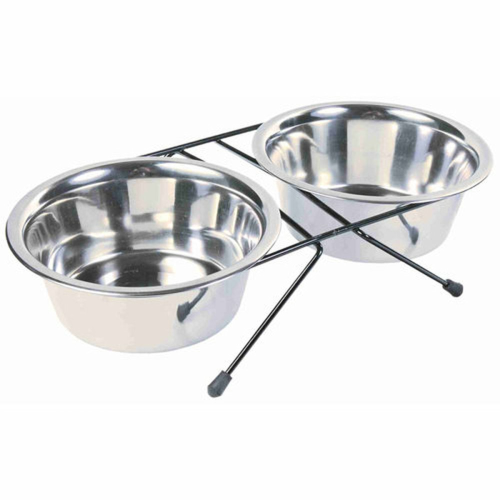 Pet feeding dish Trixie Black Double