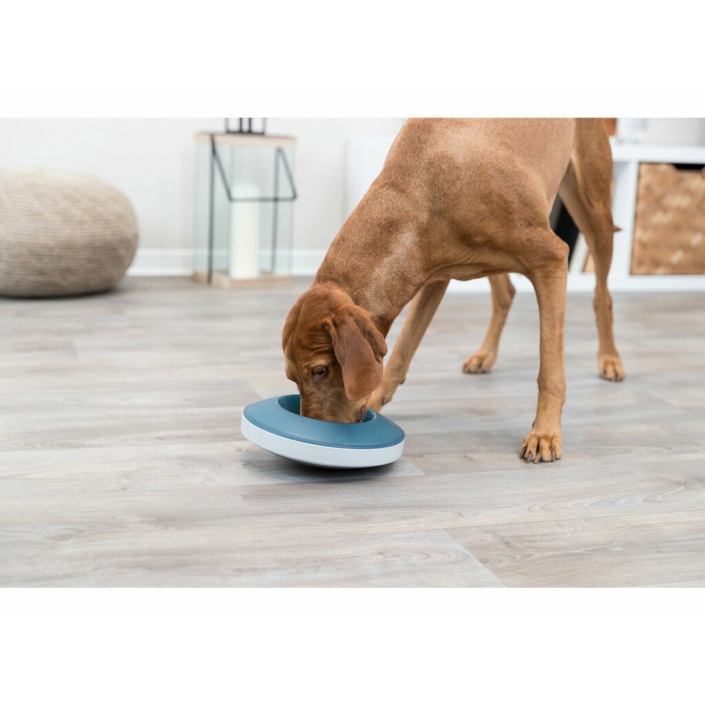 Dog Feeder Trixie Slow Feeding Blue Grey Natural rubber Plastic TPR Ø 23 cm 500 ml