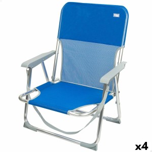 Gepolsterte Campingstuhl Aktive Gomera Blau 44 x 72 x 35 cm (4 Stück)