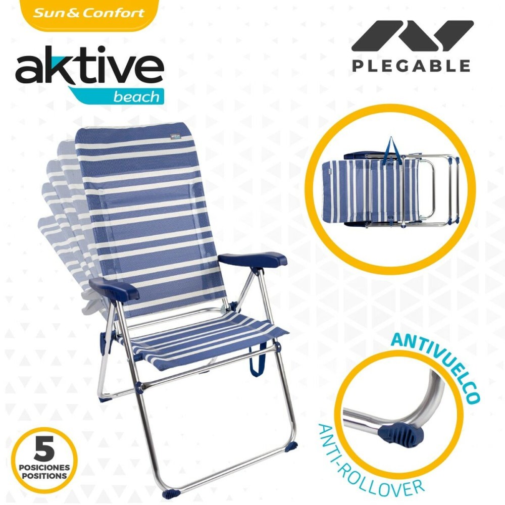 Chaise Pliante Aktive Mykonos 47 x 108 x 66 cm (4 Unités)