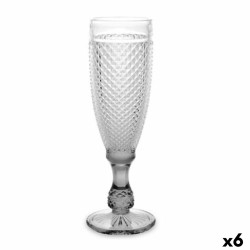 Coupe de champagne Vivalto PR-00719B/BHA6 SMOKE Transparent Anthracite verre 185 ml Diamant (6 Unités)