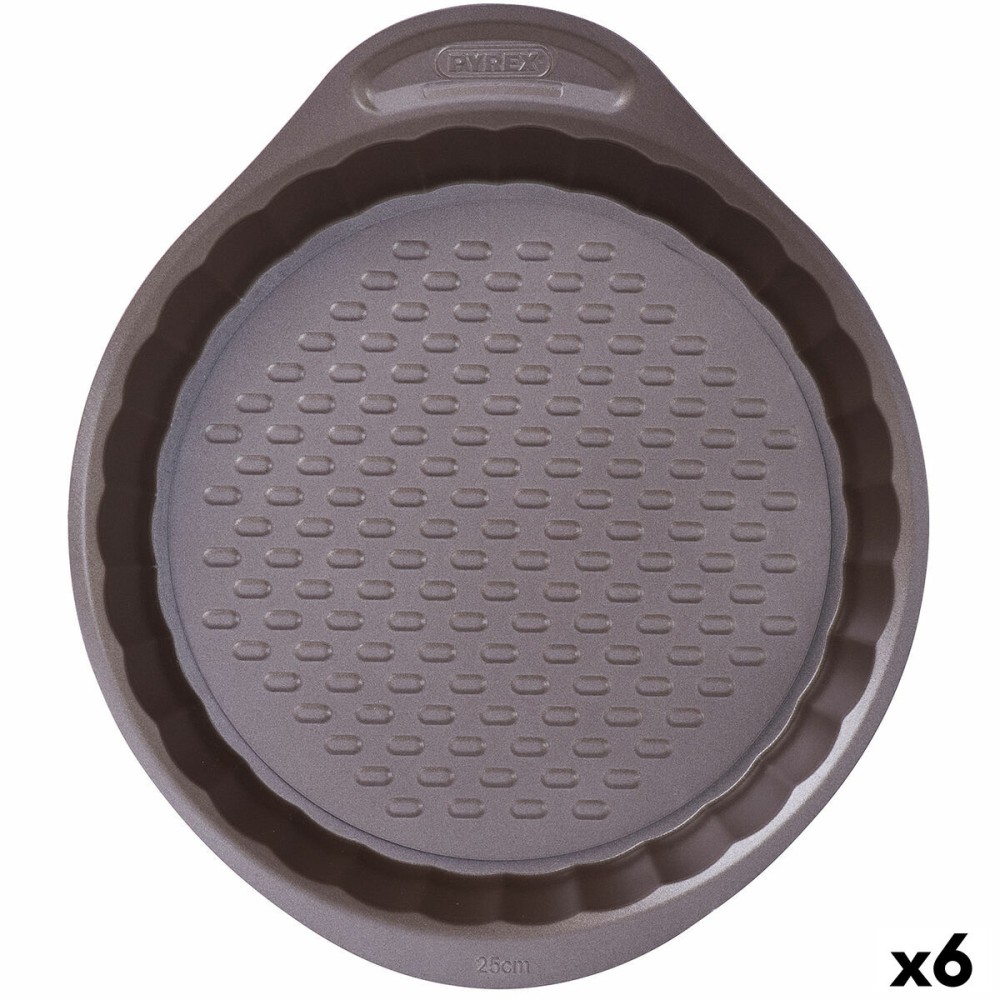 Moule pour four Pyrex Asimetria Rond Noir 25 cm (6 Unités)